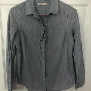 Blue and white button up